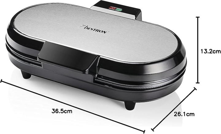 Actual product image Bestron Double waffle iron for classic heart-shaped waffles