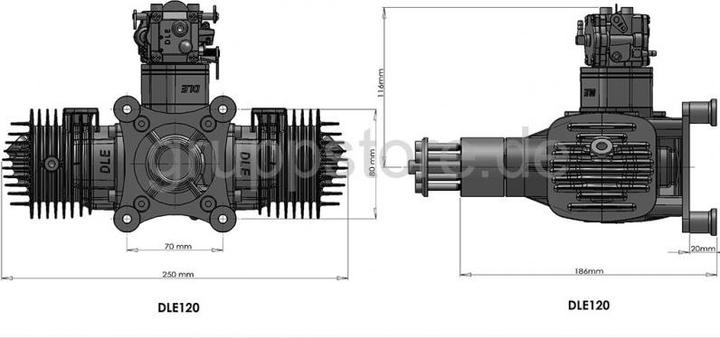 Immagine prodotto DLE Engine motore a benzina dle 120 a 2 cilindri "originale