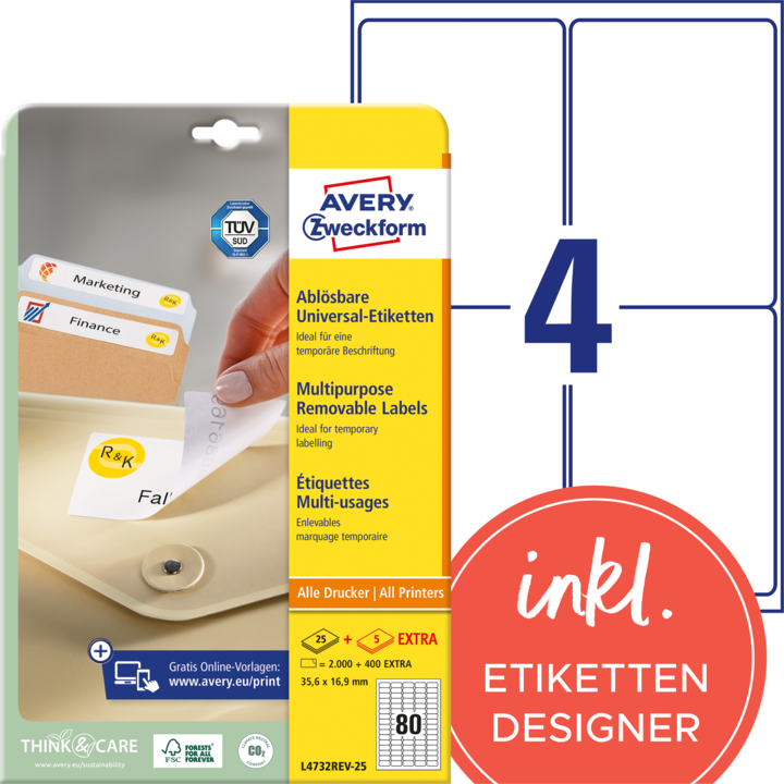 Actual product image Avery Universal labels
