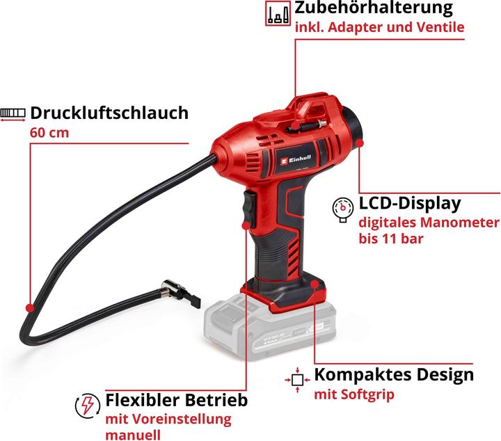 Actual product image Einhell CE-CC 18 Li-Solo (11 bar, 8 l)