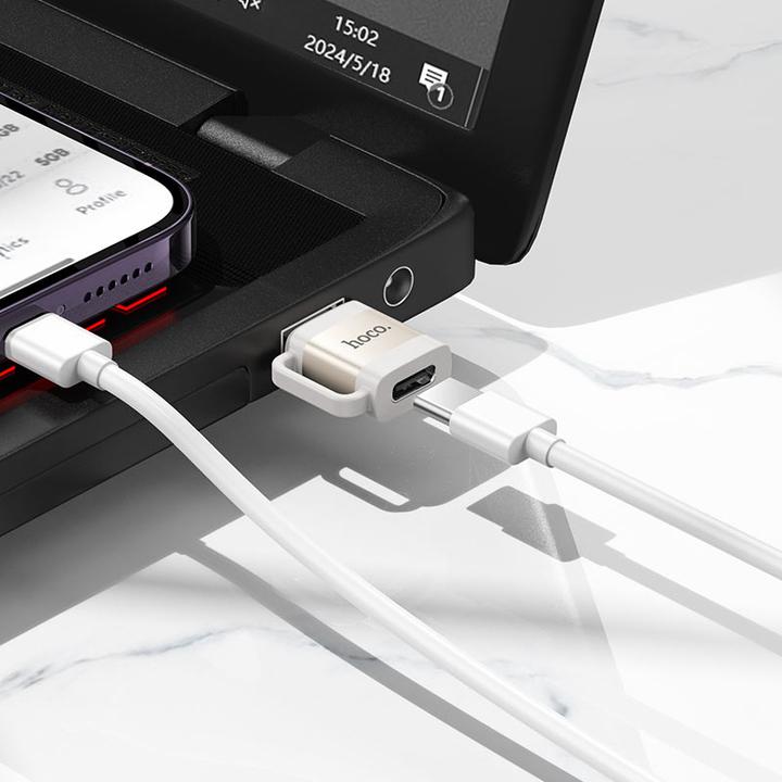Image du produit Hoco Cable adapter OTG USB A (male) to Type C (female) 3A UA31D black (USB-A, USB-C)