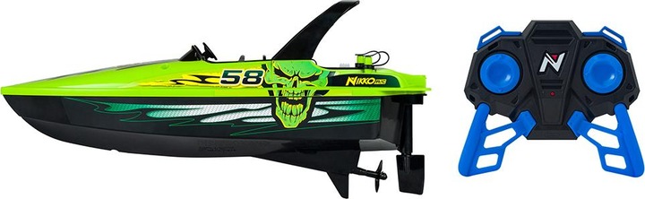 Actual product image Nikko 10171 Speedboat, remote controlled RC boat, water action up to 2.5 km/h, Robust motor boat, sch