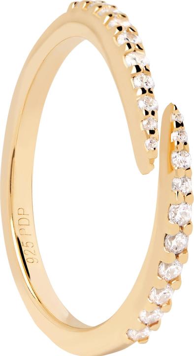 Image du produit Pd Paola PDPAOLA - PozlacenÃ½ otevÅ™enÃ½ prsten s ÄirÃ½mi zirkony EMBRACE Gold AN01-805 - Circuit : 52 mm (52, Argent 925)