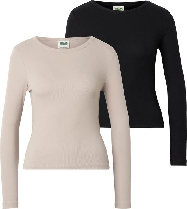 Immagine prodotto Urban Classics Ladies Basic Rib Longsleeve 2-Pack cloud+black S (S)