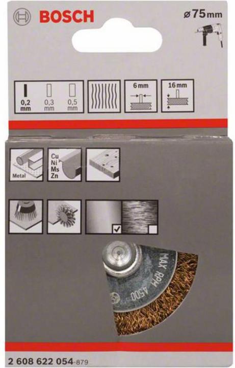 Immagine prodotto Bosch Professional Zubehör Spazzola a disco PRO Multi Material clean, albero dritto, 75 x 0,2 mm