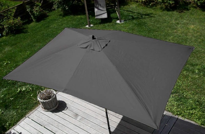 Produktbild Swisshandel24 Sonnenschirm, Gartenschirm Marktschirm, 2x3m Polyester/Holz 6kg - anthrazit (3 m)
