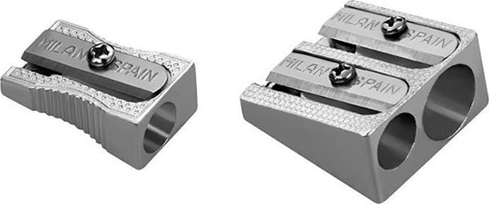 Actual product image Aluminium sharpener with double capacity. 2 pieces MAILAND