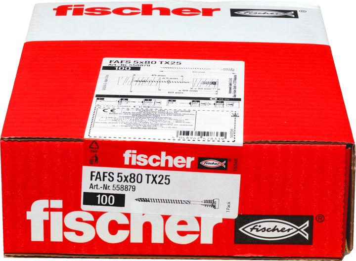 Produktbild Fischer Justierschraube FAFS 5,0x80 TX25 100 (100 Schrauben pro Stück)