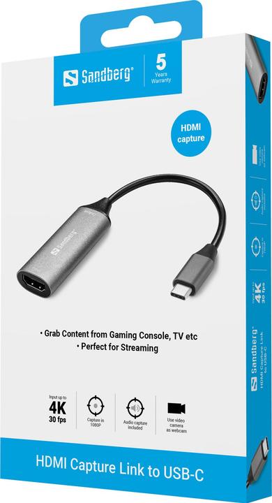 Produktbild Sandberg Capture Link (USB Typ-C, 19 cm)