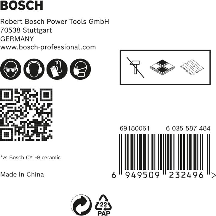 Produktbild Bosch Professional Zubehör EXPERT HEX-9 HardCeramic Bohrer-Set, 4/5/6/8/10 mm, 5-tlg. (10 mm, 4 mm, 5 mm, 6 mm, 8 mm)