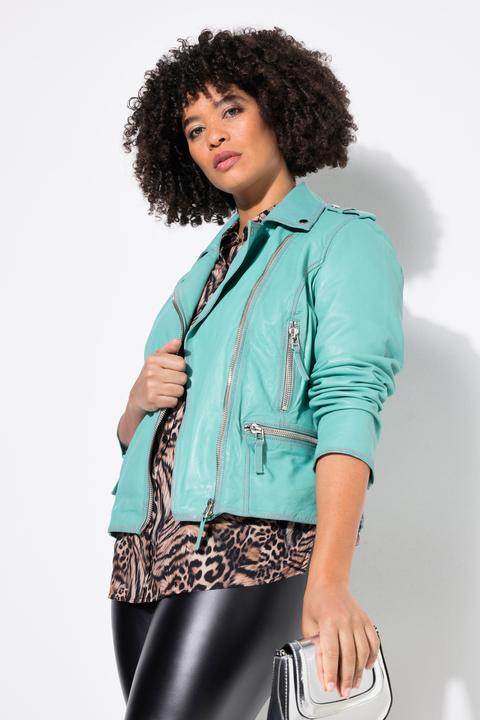 Produktbild Angel of Style Leder-Bikerjacke, echtes Leder, Farbe, Langarm (46)