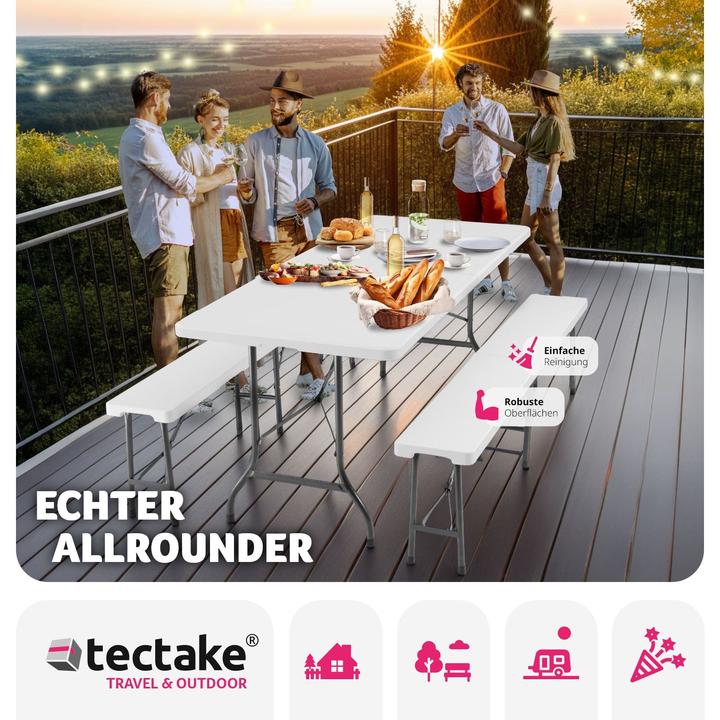 Actual product image tectake Dining table and bench set