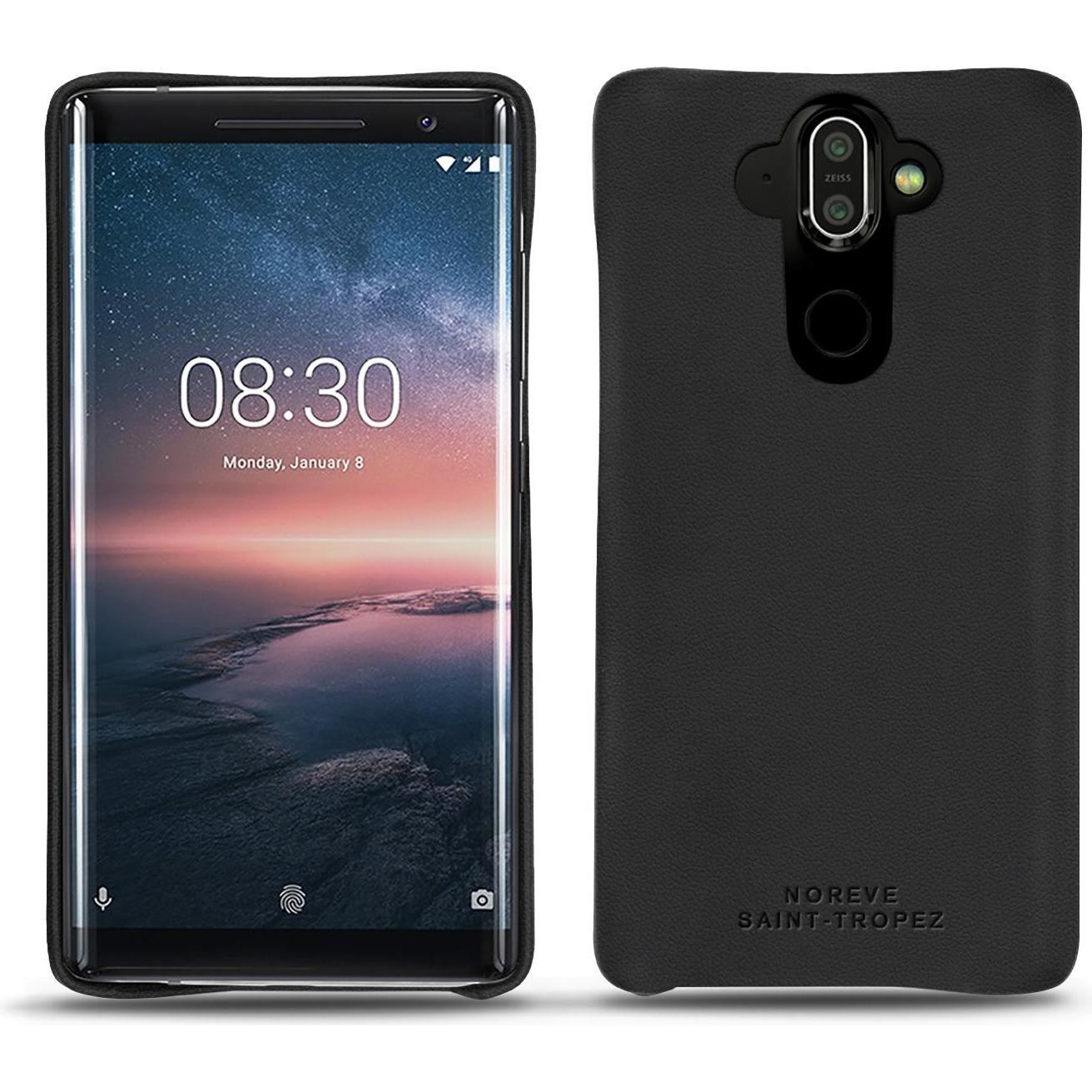 Noreve Lederschutzhülle (Nokia 8 Sirocco), Smartphone Hülle, Schwarz