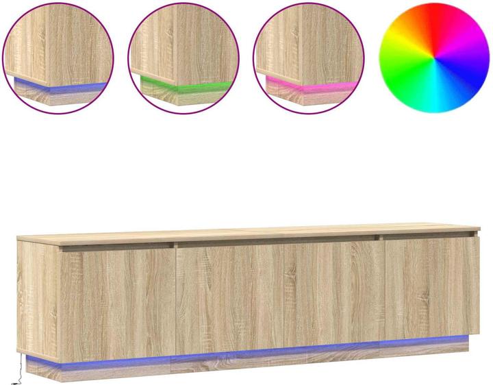 Actual product image vidaXL TV cabinet with LED Sonoma oak 180x38x49 cm wood-based material (180 x 38 x 49 cm)