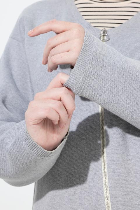 Produktbild Ulla Popken Strickjacke, Zipper, V-Ausschnitt, Langarm (42, 44)