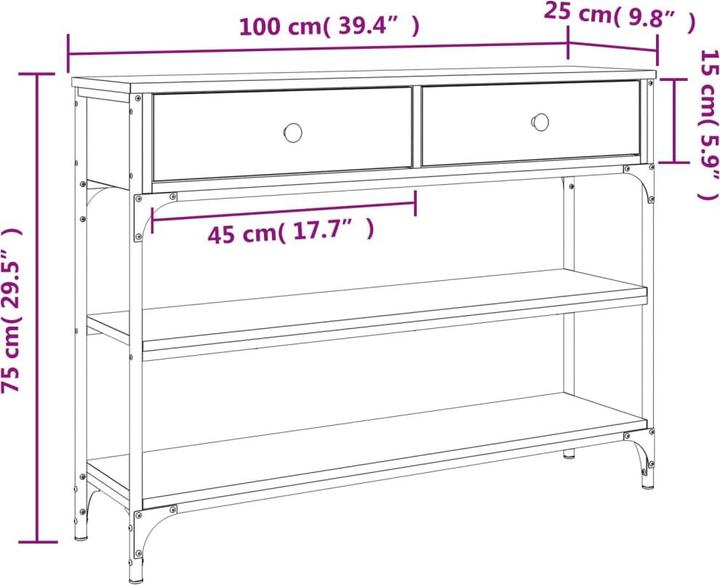 Actual product image vidaXL Ginelle (100 x 25 x 75 cm)