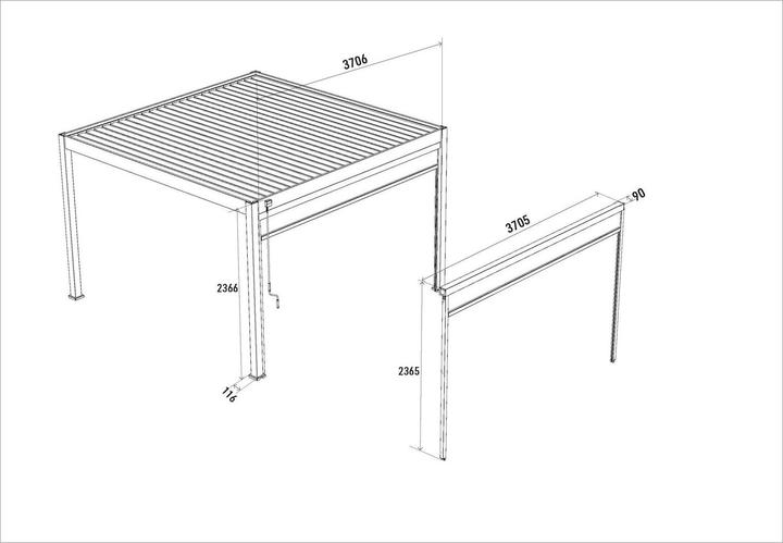 Actual product image Weide Electric sun blind 4m anthracite (370.60 cm, 400 cm)
