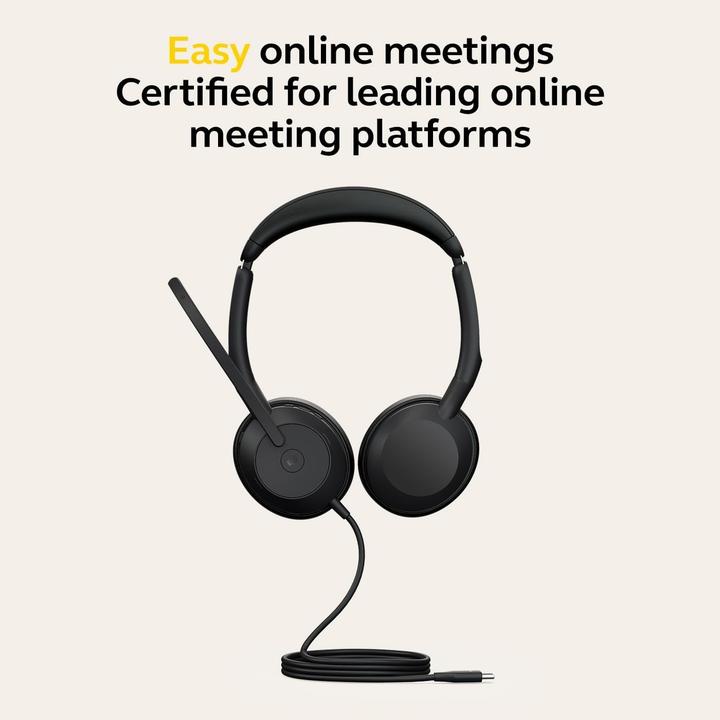 Productafbeelding Jabra Evolve2 50 (Bedraad, USB-C, Alcatel-Lucent, Avaya, Cisco, Google Ontmoeten, Microsoft Teams, Verenig, Zoom)