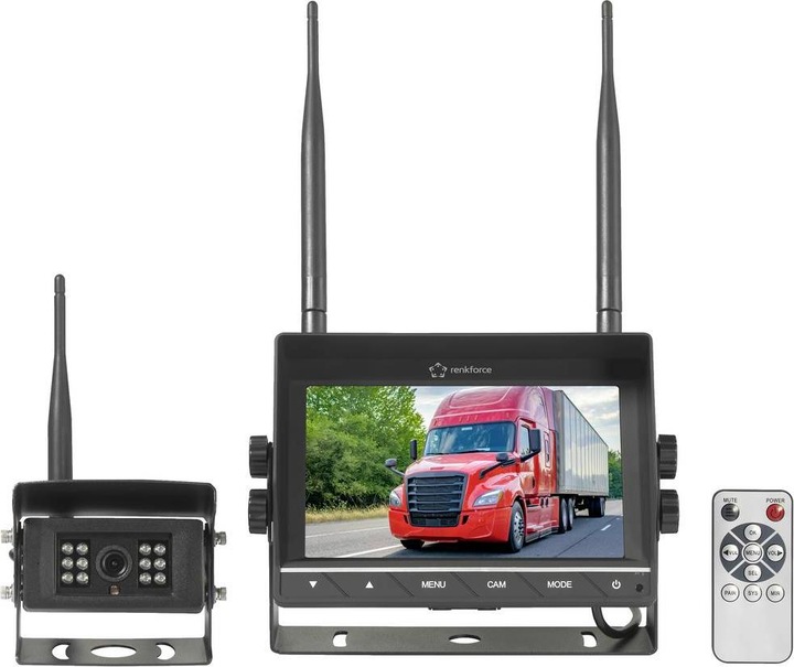 Productafbeelding Renkforce RV2,4-7 Omkeervideosysteem 2 camera-ingangen Schroefbevestiging Zwart (mat)