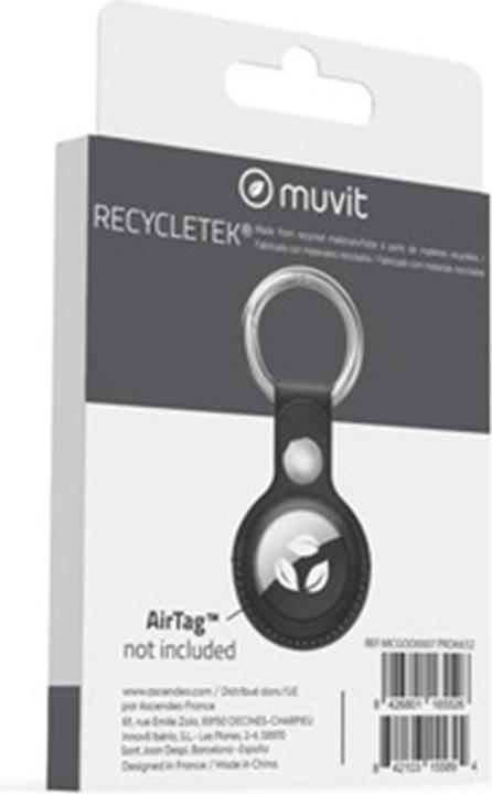 Produktbild Muvit For Change Airtag Black Pu Leather Keychain