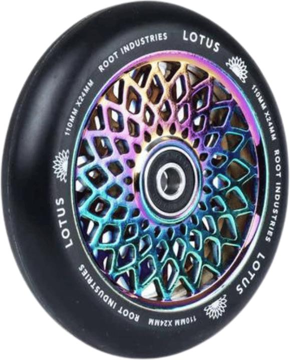 Immagine prodotto Root Industries Root Lotus 110mm Wide Pro Scooter Wheels - Rocket Fuel Core - Black PU (24 mm)
