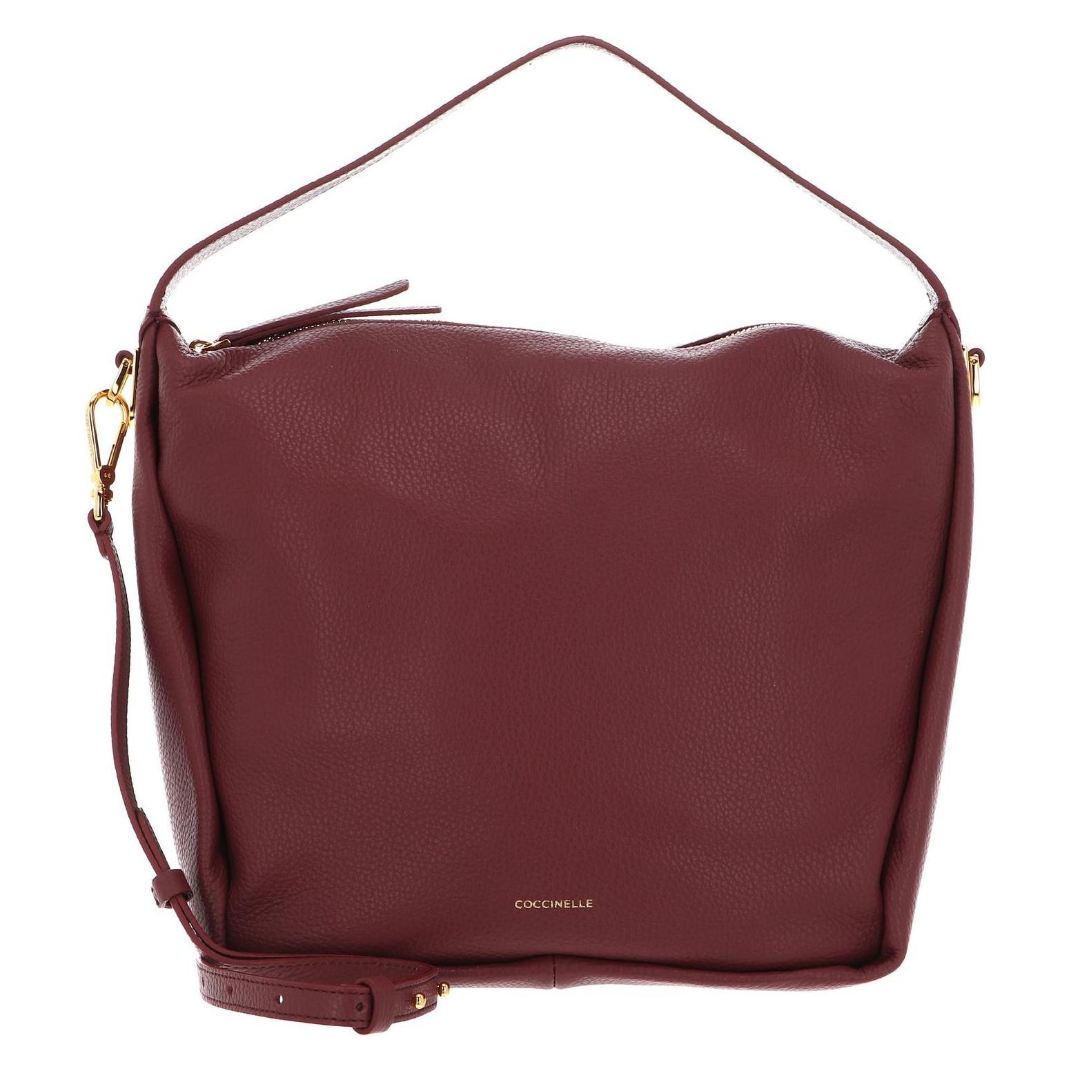 Coccinelle, Damen, Handtasche, Dorian Shoulder Bag Grained Leather, Braun
