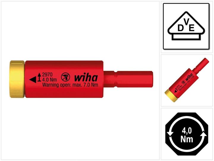 Actual product image Wiha Torque easyTorque adapter electric for slimBits and slimVario holder in blister Nm (4 Nm)
