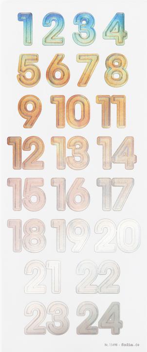 Folia Adventskalendersticker NUMBERS IRIDESCENT