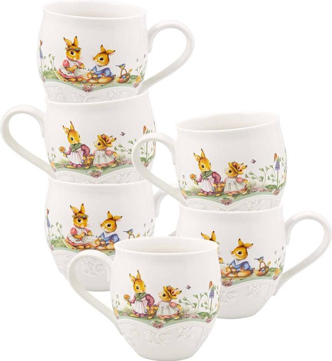 Produktbild Villeroy & Boch Multipack Spring Fantasy Becher mit Henkel, Blumenwiese - 6 Stück (500 ml, 6x)