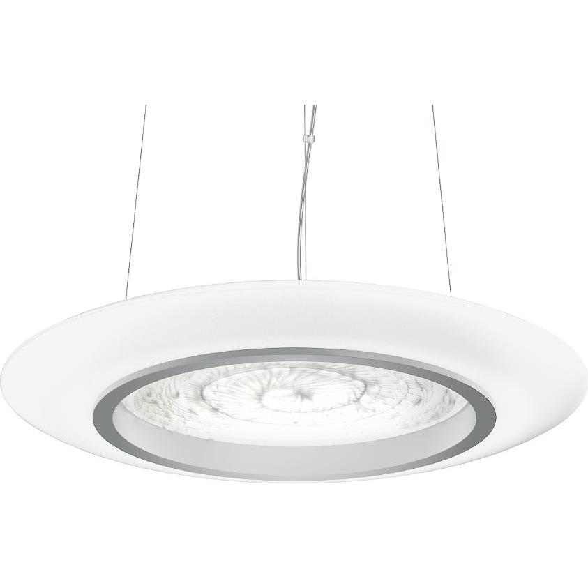 RZB, Pendelleuchte, Ring of Fire, 63 W, 5350 lm, 830, aluminium, DALI Pendelleuchten, D 690 H 81, 113°, Glas struktu (56...