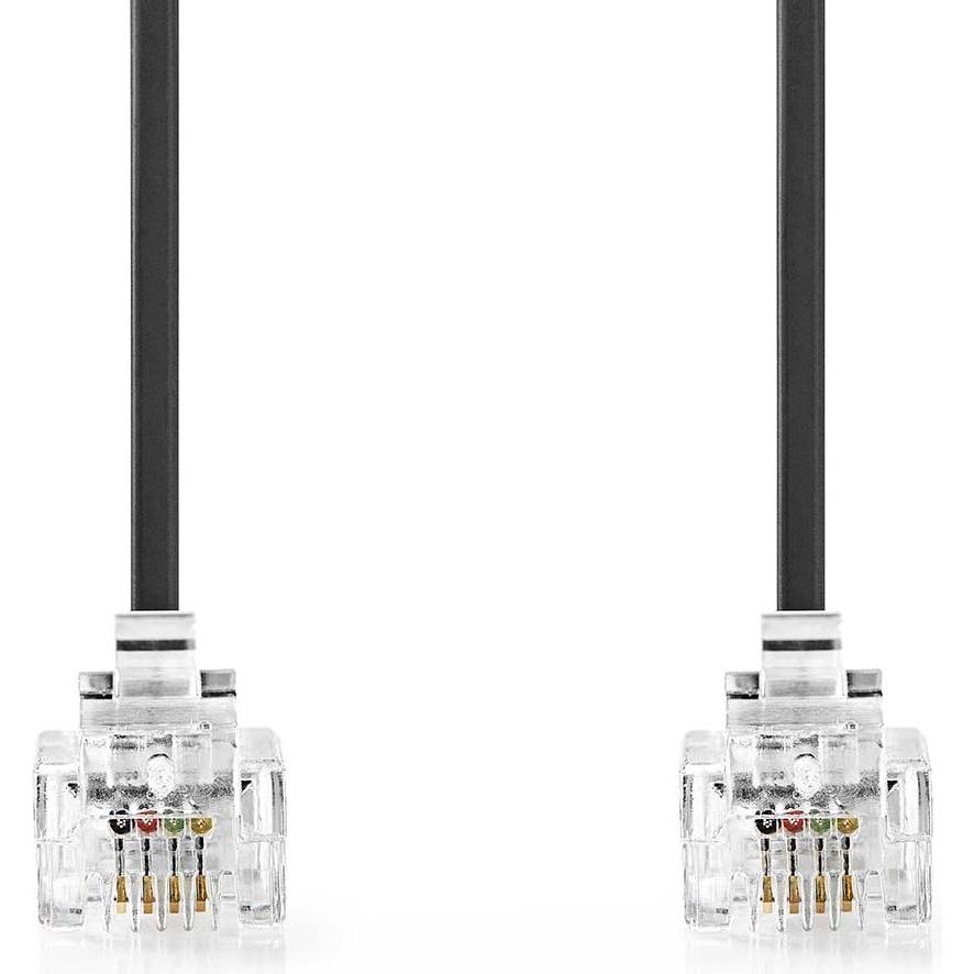 Nedis Cavo telefonico - RJ11 maschio - RJ11 maschio - 5,00 m - Design del cavo: Piatto - Rivestimento:, Accessori per telefoni