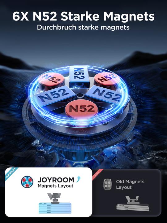 Actual product image Joyroom car magnetic phone holder for cockpit/dashboard/window black (JR-ZS356)