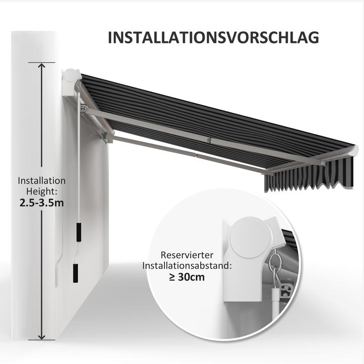 Actual product image Outsunny Hinged awning with hand crank (2.45 m)