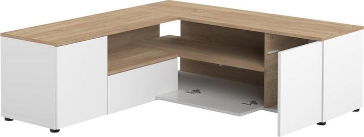 Immagine prodotto Temahome Porta TV angolare bianco e rovere (40 x 46 cm)