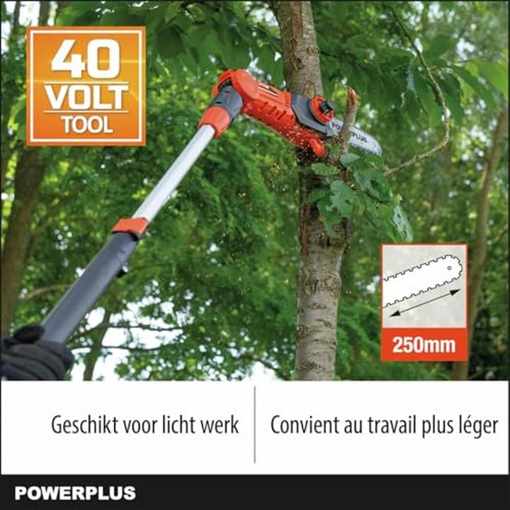 Produktbild Powerplus Dual Power Kettensäge teleskopisch 40V 250mm - exkl. Akku und Ladegerät - 1 Acc. (Akku Kettensäge)
