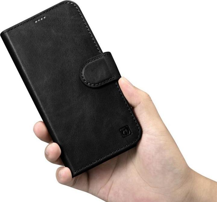 Produktbild iCarer oil Wax Wallet Case 2 in1 Cover iPhone 14 Plus Anti-RFID Leder Flip Case Schwarz (WMI14220723 (Apple iPhone 14 Plus)