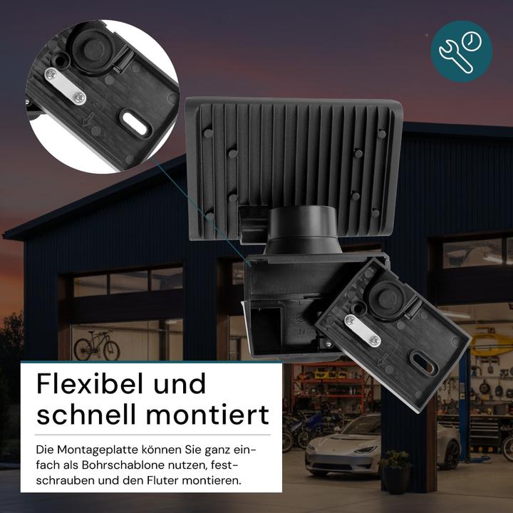 Produktbild Luxula LED-Fluter LX400193, mit BM, 20 W, 2100 lm, 4000 K, schwarz (2100 lm, IP54)