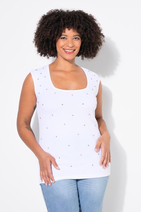 Produktbild Angel of Style Rippshirt, Slim Fit, Ziersteinchen (44)