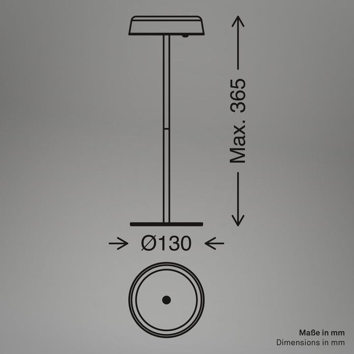 Image du produit Briloner Brilo unplugged PALA Akku Tischleuchte mit Lichtkante - Anthrazit (200 lm)
