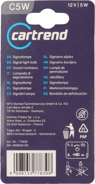 Produktbild Unitec Standard Leuchtmittel (C5W)