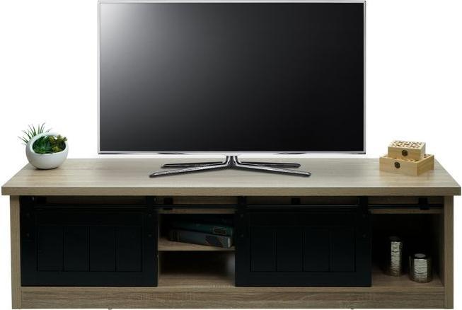 Produktbild Mendler TV-Rack HWC-K75, Holz-Optik Industrial Metall 43x150x40cm, naturfarben