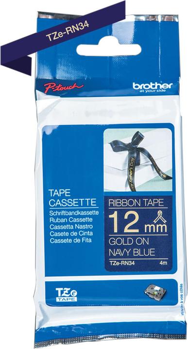 Brother TZe-RN34 (1.20 cm, Blau, Gold)