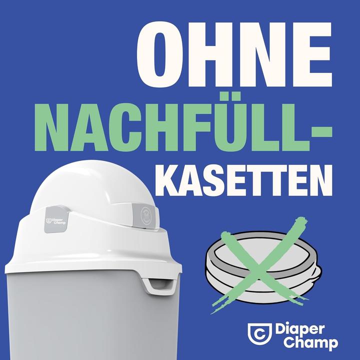 Produktbild Diaper Champ Windeleimer DiaperChamp One Medium Handsfree - ohne Nachfüllkassetten - für ca. 45-50 Windeln