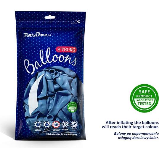 Thumbnail - Partydeco Luftballons 12cm metalisch Blau (100Stk)