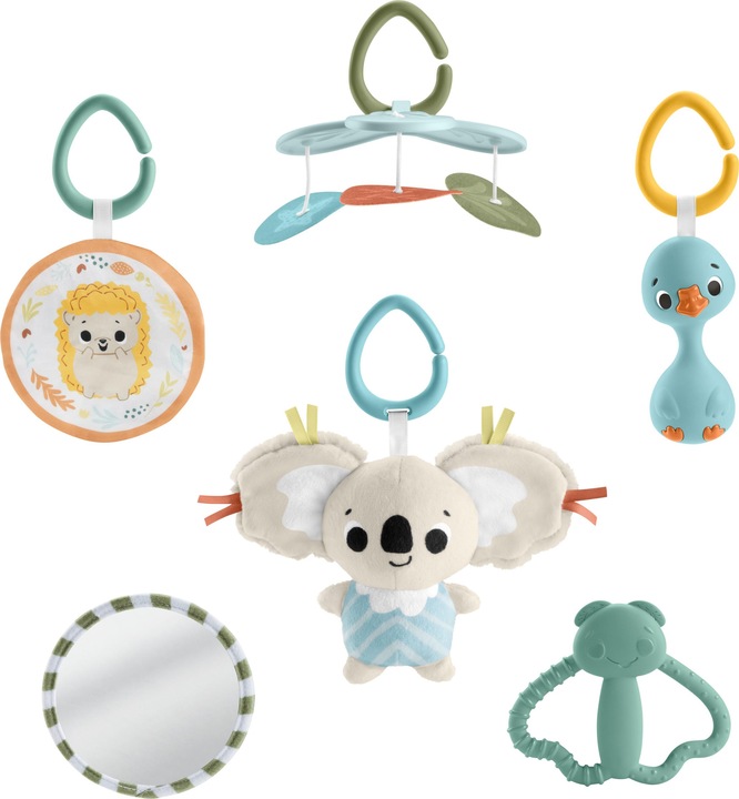 Productafbeelding Fisher-Price Simply Senses sensorische belevingsdeken speelmat voor baby's met 6 sensorische speeltjes