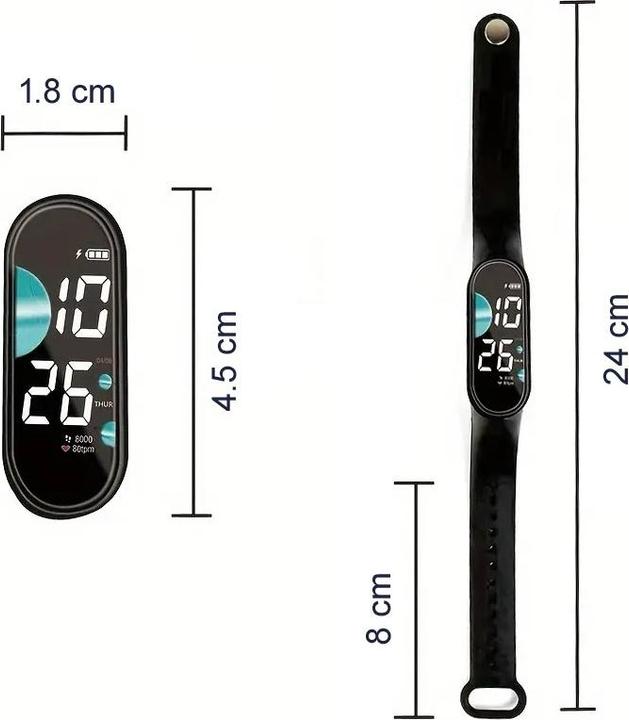 Immagine prodotto Cbx Orologio digitale a LED con cinturino in silicone Display a 12 ore Menta (45 mm)