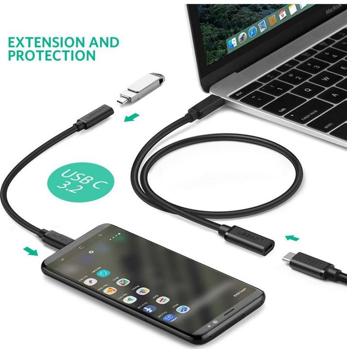 Actual product image Ugreen USB C – USB-C (0.50 m, USB 3.2 Gen 1, 60 W)