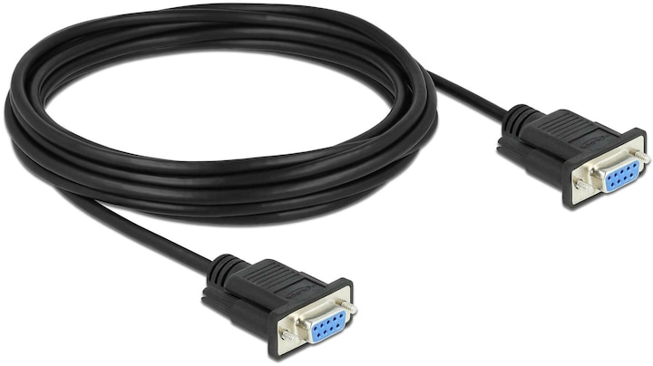 Produktbild Delock Seriell Kabel RS-232 D-Sub 9 Buchse zu Buchse Nullmodem mit schmalem Steckergehäuse (5 m)