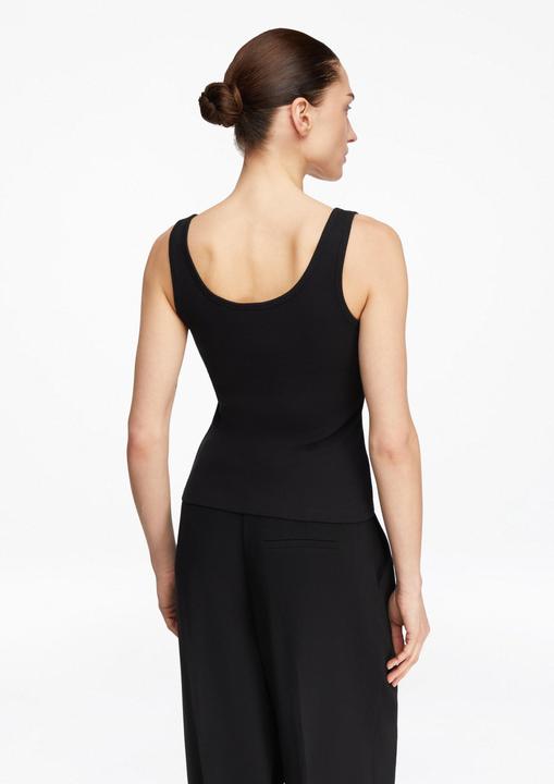 Produktbild Comma Geripptes Top mit V-Ausschnitt im Slim Fit (46)
