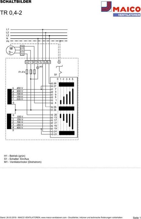 Actual product image Maico MAI TR 0.4-2 5-stage transformer, three-phase current, max. 0.4 A